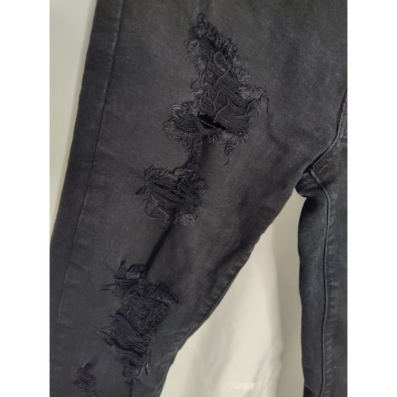 KanCan Distressed Destroyed Black Denim Skinny Jeans Size 24 high waisted - Picture 5 of 10
